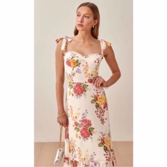 NEW Reformation Nikita Dress Bouquet 12 - Picture 16 of 17